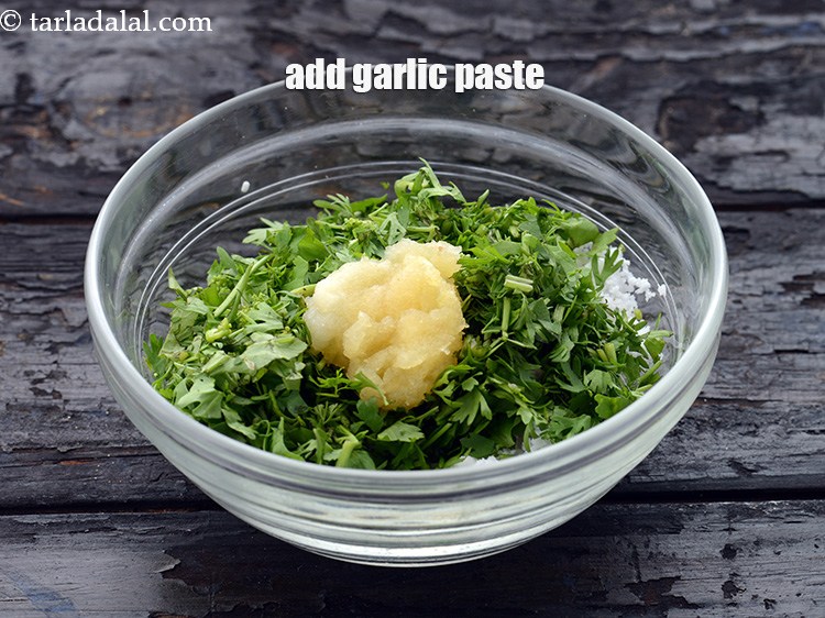 Step 14 – Add 1 tsp&nbsp;<a href="https://www.tarladalal.com/glossary-garlic-paste-lehsun-ki-paste-lahsun-ki-paste-350i">garlic (lehsun) paste</a>. You can also use chopped green garlic if you …