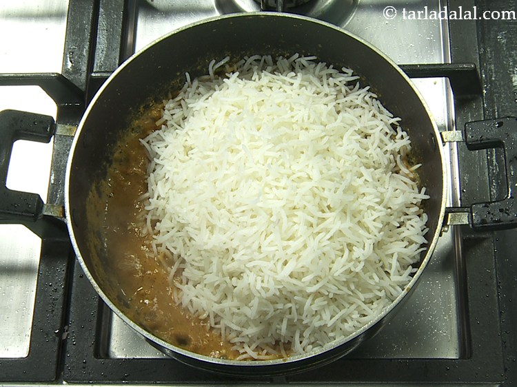 Step 33 – Add the rice.