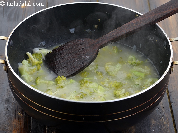 Step 12 – Cook on a medium flame for 6 to 8 minutes, or till the broccoli florets …