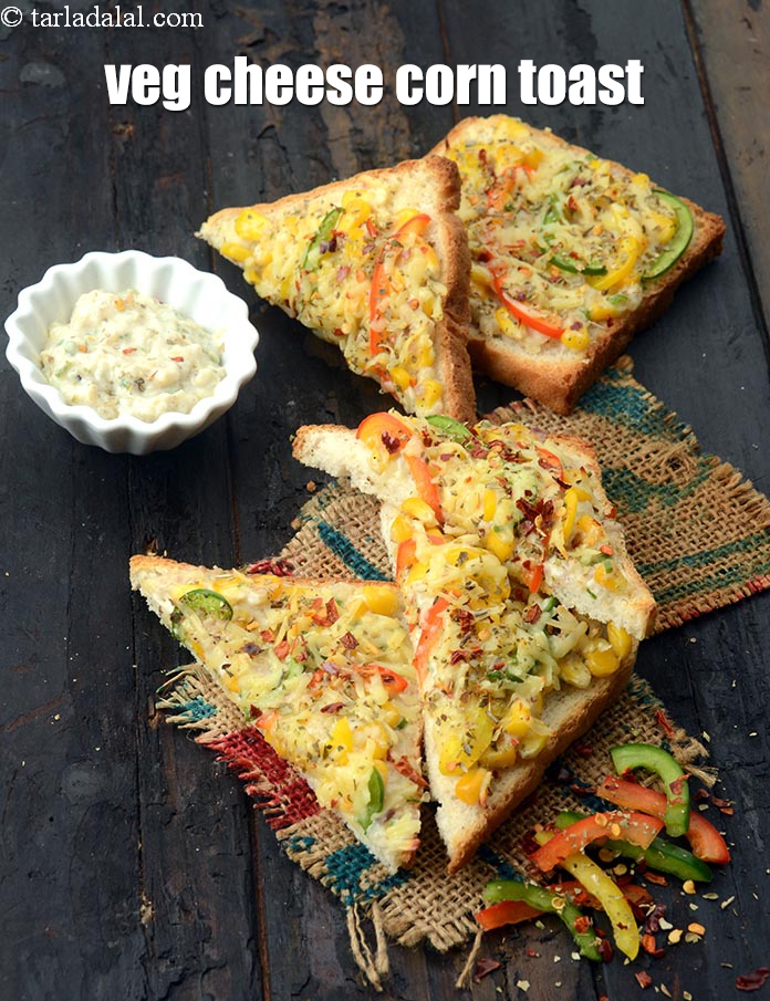 Step 23 – Serve<strong> Cheesy corn and onion toast recipe | veg cheese corn toast | Indian cheese …