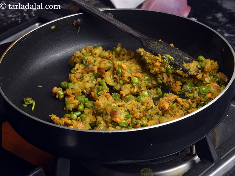 Step 5 – Add the potatoes, coriander, salt and lemon juice, mix well and cook on a medium …