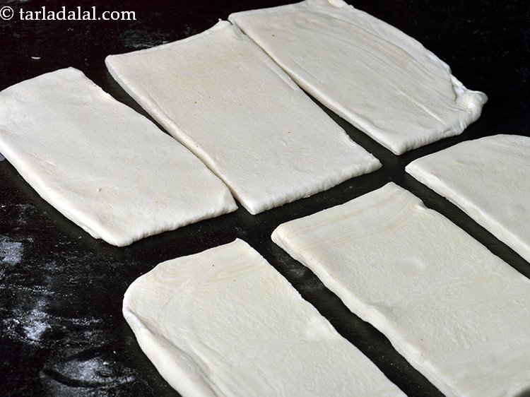 Step 22 – Repeat step 14 and 15 to make 3 more pieces using the other halve of …