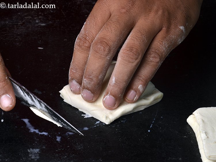 Step 25 – Trim and even the sides lightly using a sharp knife.
