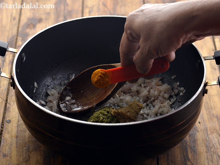 Step 15 – Add the turmeric powder.