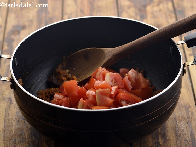 Step 19 – Add the tomatoes. You can skip adding tomatoes if you dislike.