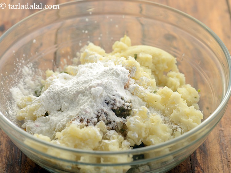 Step 17 – Add cornflour. It helps in binding together all the ingredients. Bread crumbs, plain flour can …