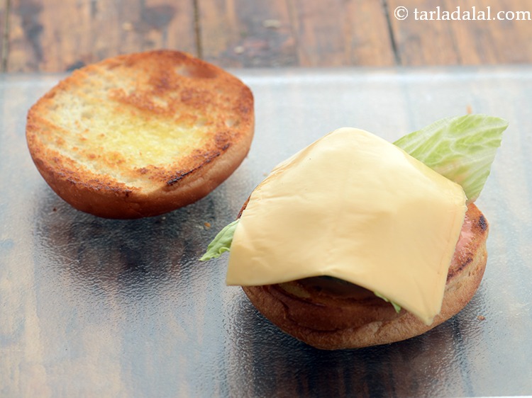 Step 36 – Furthermore, place 1 cheese slice over it.