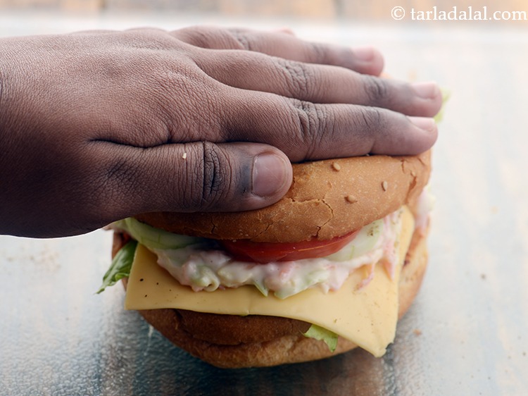 Step 43 – Press <strong>veggie burger</strong> lightly. You can even secure the&nbsp;<strong>Indian style veg burger |&nbsp;vegetable burger recipe …