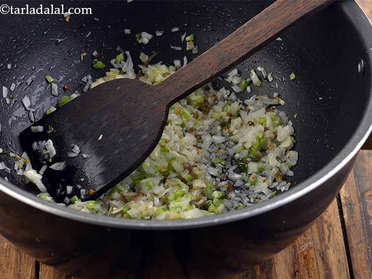 Step 19 – Saut&eacute; on a high flame for 1 minute.