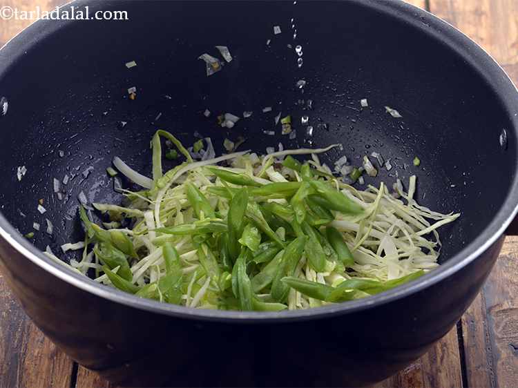 Step 21 – Now, add the French beans.