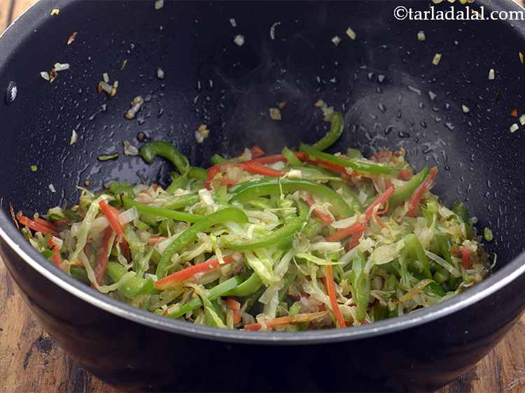 Step 24 – Mix well and saut&eacute; on a high flame for 3 to 4 minutes, while stirring …