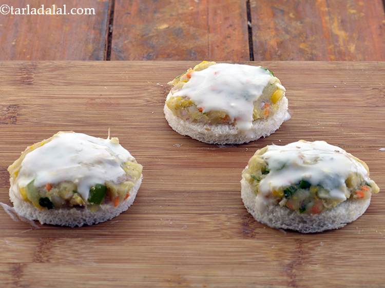 Step 21 – Spread a little plain flour - water mixture evenly over it.