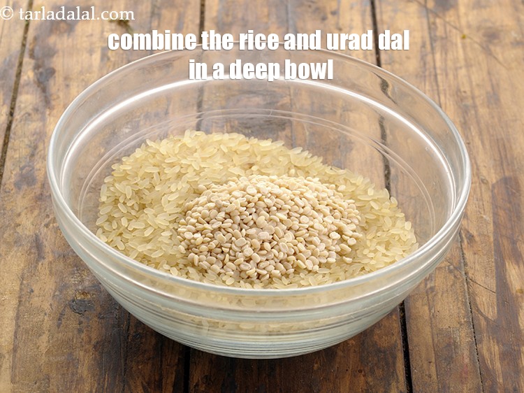 Step 9 – For the <strong>Vegetable Idli for Babies and Toddlers</strong>, combine the rice and urad dal in …