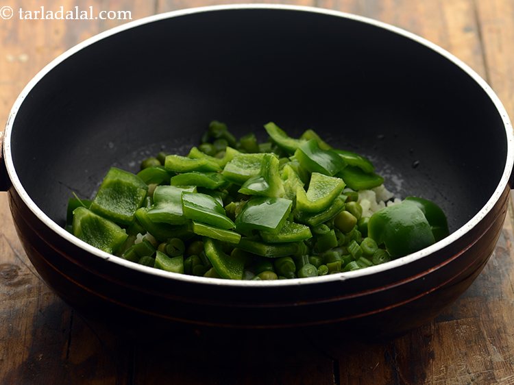 Step 30 – Add the capsicum.