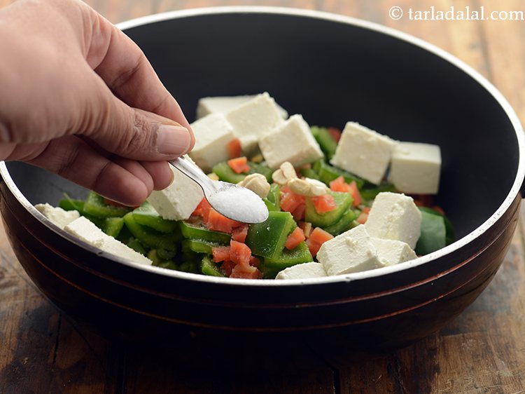 Step 33 – Add cashewnuts and salt.&nbsp;