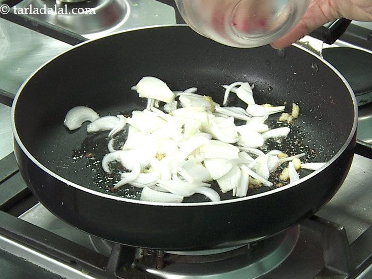 Step 5 – Add the spring onion whites.