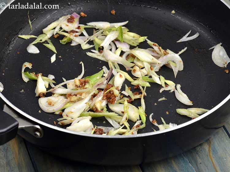 Step 6 – Saut&eacute; them on a medium flame for 1 minute. Do not saute on slow flame. …