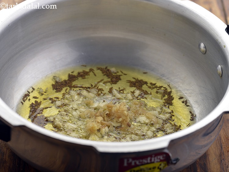 Step 13 – Add ginger and saut&eacute; on a medium flame for 1 minute. Ginger-garlic enhance the flavour …