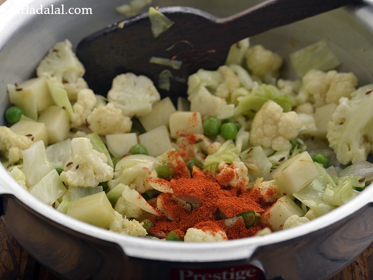 Step 19 – Add the chilli powder.