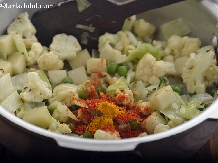 Step 20 – Add the turmeric powder.