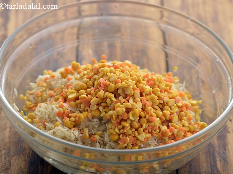 Step 5 – Transfer the panch dals into the rice bowl.