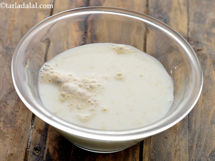 Step 12 – Add milk in the same bowl.&nbsp;