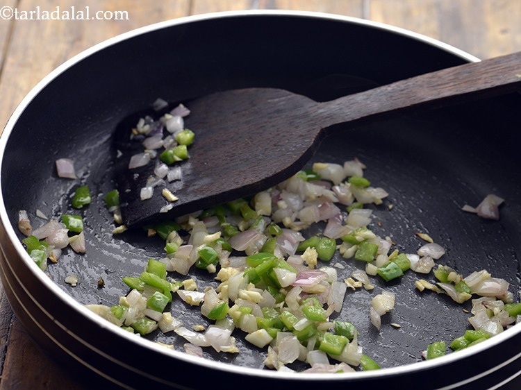 Step 18 – Saut&eacute; on a medium flame for 2 minutes. To make it more colorful and nutritious, …