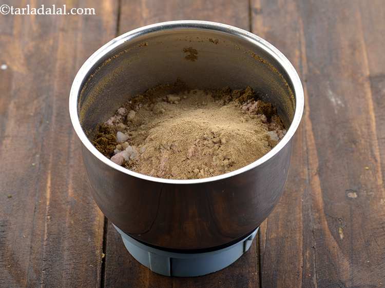 Step 17 – Add the dried mango powder. This gives a nice <em>khatta </em>or sour taste.&nbsp;