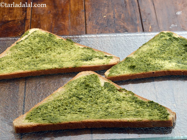 Step 4 – Place a slice of bread, with the buttered-chutney side facing upwards on a clean and …