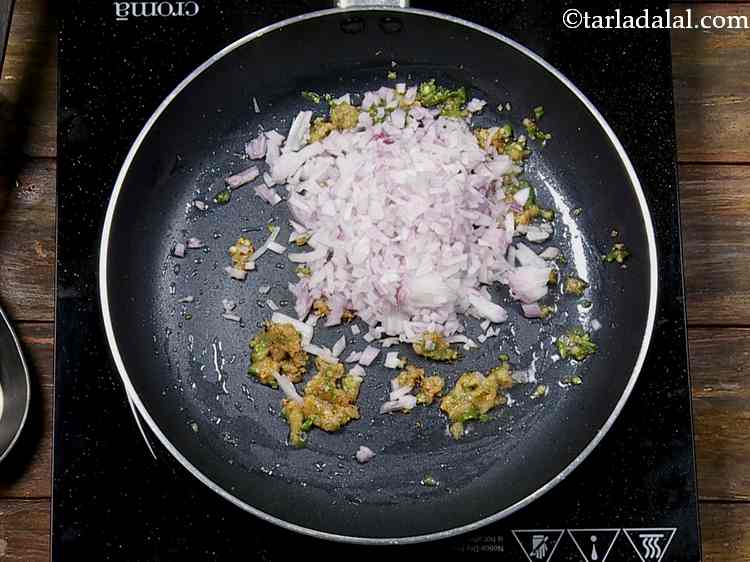 Step 3 – Now add the onions. Onions add a beautiful flavor to all the vegetables.