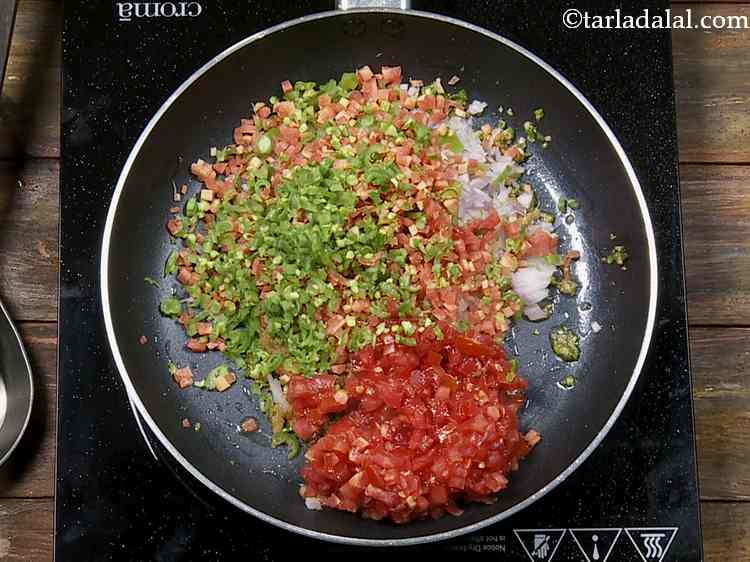 Step 6 – Finally add the french beans and tomatoes. You can even use other vegetables like zucchini.