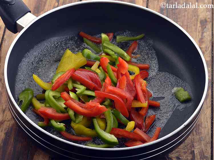 Step 29 – Add the coloured capsicum.