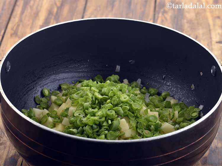 Step 3 – Add the French beans.