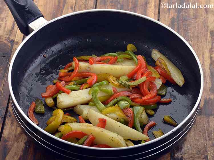 Step 33 – Saut&eacute; on a medium flame for 1 minute. Remove from the flame and keep aside …