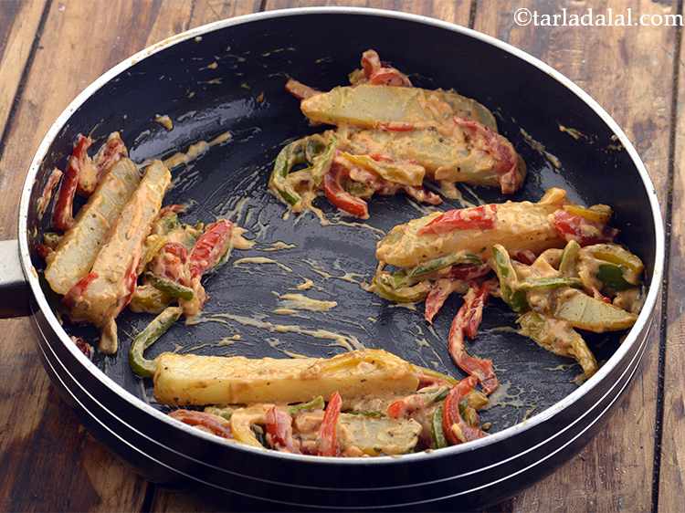 Step 35 – Divide the salad into 4 equal portions. We will now proceed to assemble the <strong>veggie …