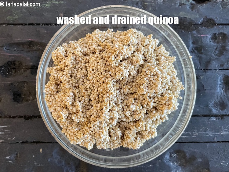 Step 6 – Washed and drained quinoa.