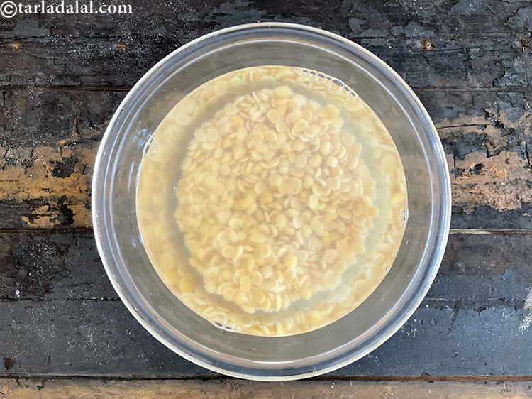 Step 7 – This is what the dal looks like after soaking.