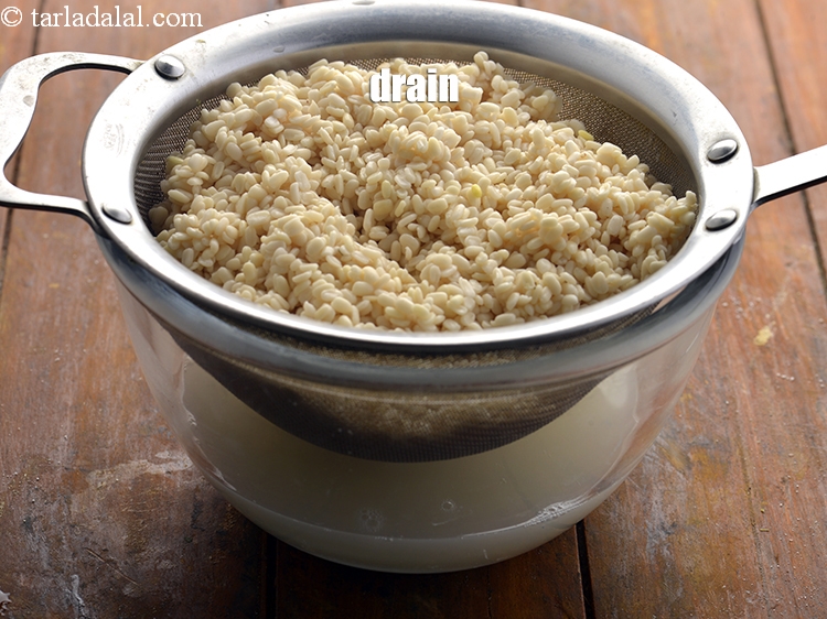 Step 6 – <meta charset="UTF-8" /> Drain the urad dal. The urad dal will almost double in volume …