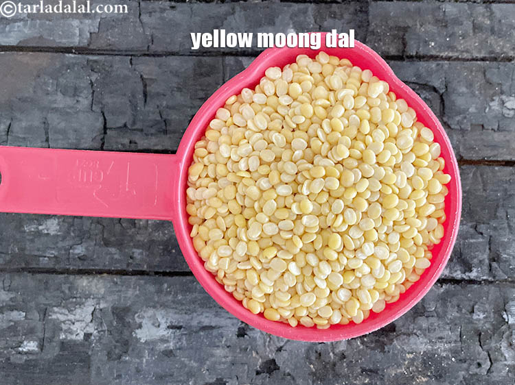 Step 4 – This is what yellow moong dal looks like.&nbsp;Yellow moong dal refers to moong beans that …