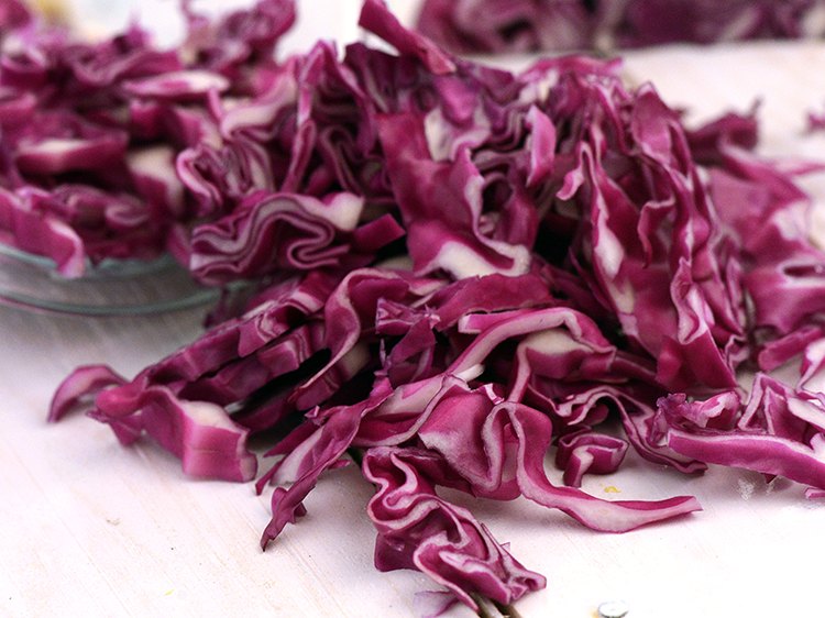 Step 17 – Add the red cabbage. Here we shredded it. Do not shred it very finely, it …