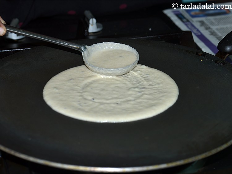 Step 23 – Pour a ladleful of batter on it.