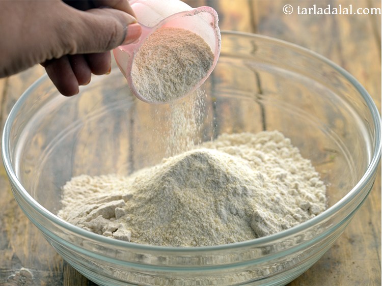 Step 8 – Add urad dal flour. For a crispier texture, you can add semolina and rice flour …