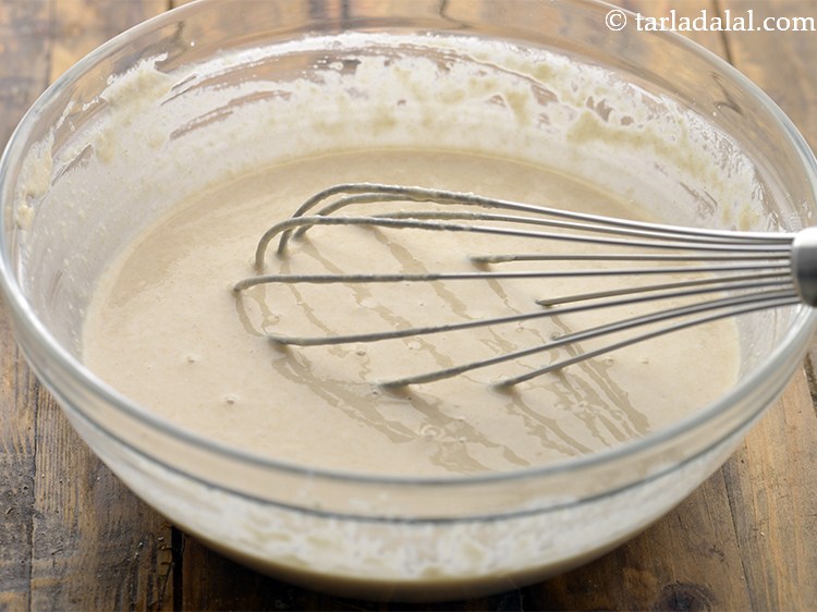 Step 11 – Mix well using a whisk to make a lump-free, smooth batter.
