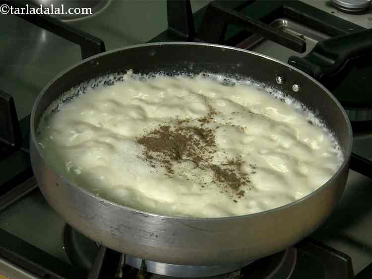 Step 2 – Add 1 cup of milk, salt and pepper powder, mix well and cook on a …