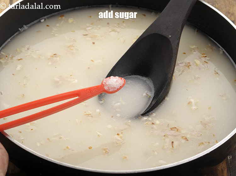 Step 12 – Add sugar. It balances the sauce.