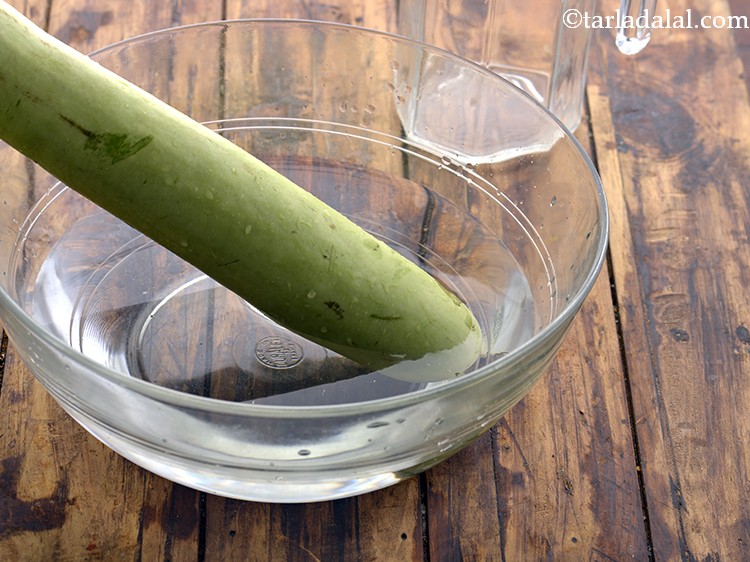 Step 4 – Wash the bottle gourd very well with clean water to make it free of dirt …