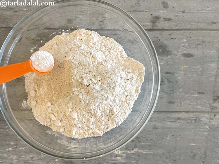Step 5 – Add 1 tsp&nbsp;<a href="https://www.tarladalal.com/glossary-baking-powder-425i">baking powder</a>.