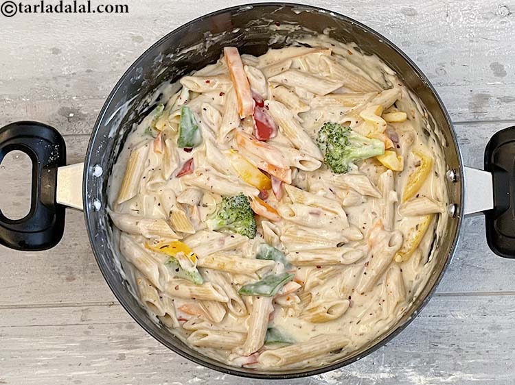 Step 22 – Cook <strong>whole wheat pasta in low calorie white sauce |&nbsp;whole wheat pasta for weight loss …