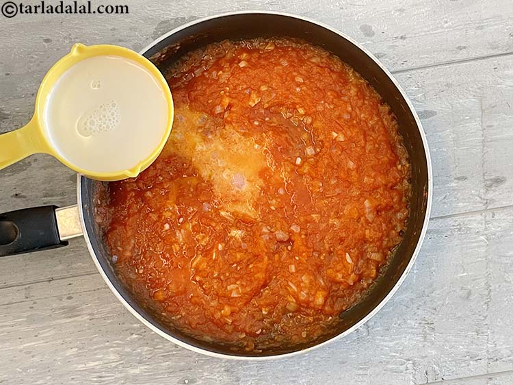 Step 18 – Add&nbsp;<meta charset="UTF-8" />3/4 cup&nbsp;<a href="glossary-low-fat-milk-low-cal-milk-skim-milk-toned-milk-516i">low-fat milk</a>&nbsp;, 99.7% fat-free.