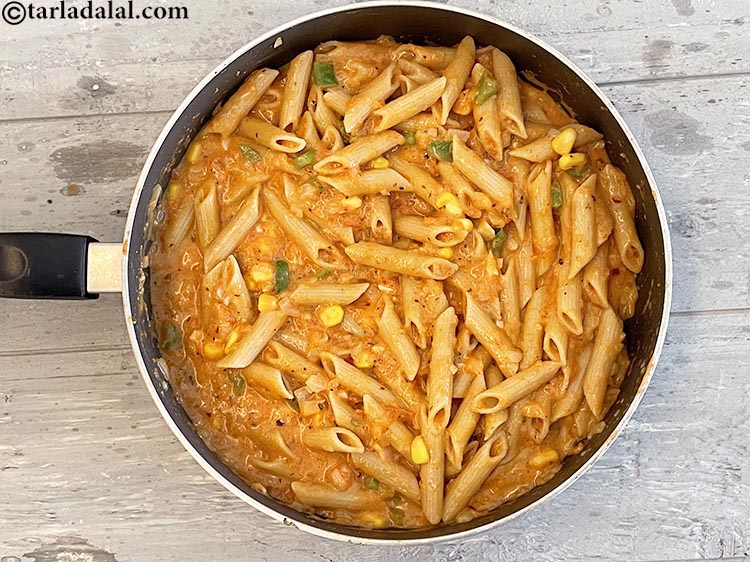 Step 36 – Cook <strong>whole wheat pasta in tomato sauce | whole wheat penne in fresh tomato sauce …